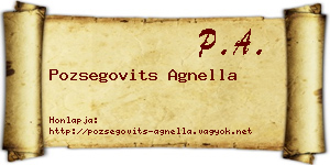 Pozsegovits Agnella névjegykártya